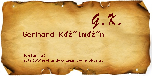 Gerhard Kálmán névjegykártya
