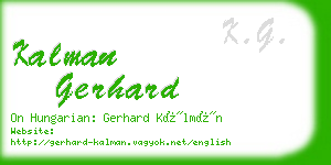 kalman gerhard business card